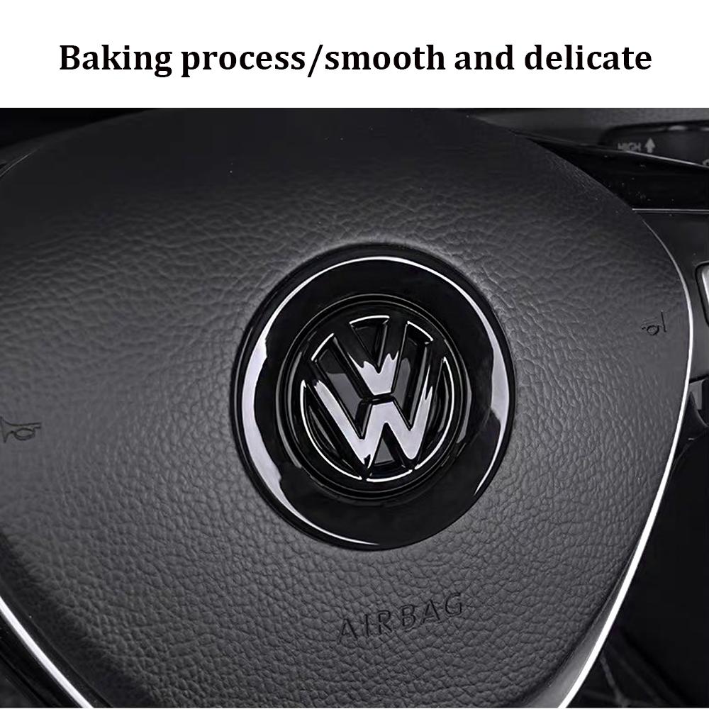 For Volkswagen For Volkswagen VW GTI Passat B6 Golf 4 Polo Jetta Beetle Tiguan CC Car Steering Wheel Sticker ABS Auto Emblem Badge Decoration