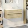VidaXL Sink Cabinet Sonoma Oak 90x38.5x45 Cm Chipboard, Bathroom Cabinet, Storage Cabinet, Support of 849638