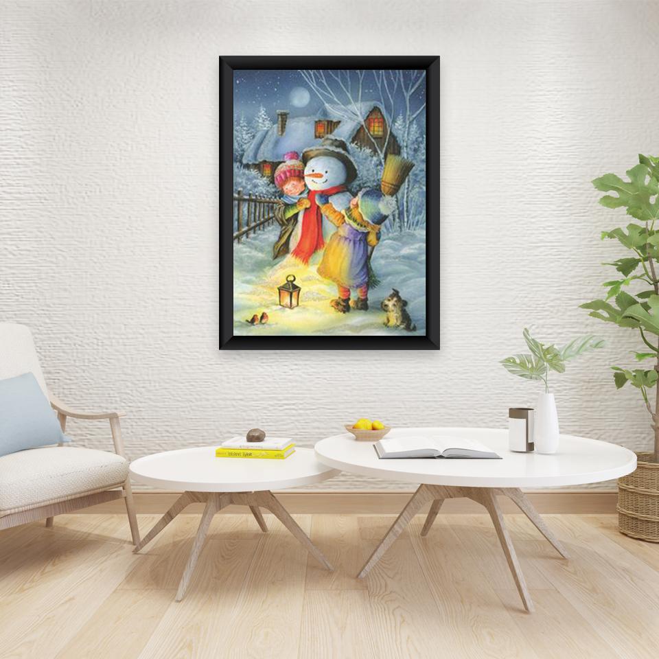 5D алмазная картина пейзаж снеговик полный круглый дрель стразы алмазная вышивка крестиком наборы настенное искусство домашний декор подарок