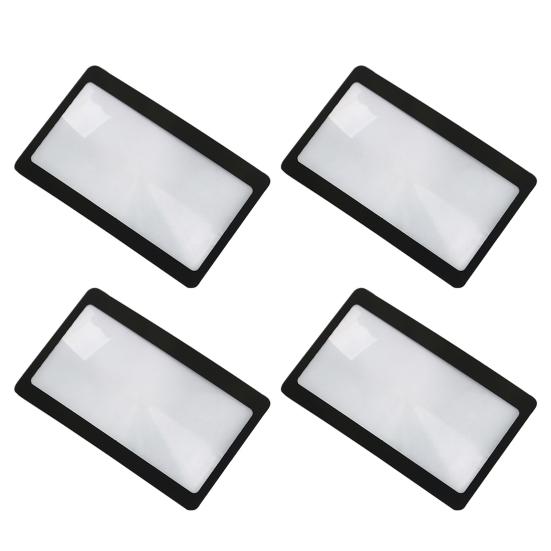 3X PVC Fresnel Lens Magnifier Pocket Credit Card Size PVC Frame Lightweight High Safety Square Lens Shape Magnifier