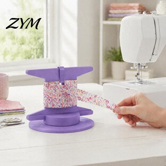Sewing Accessory 3D Printed Quilt Binding Holder, Tangle-Free Fabric Ribbon Dispenser, Hemming Strip Dispenser Spool System with Base & Spinner,