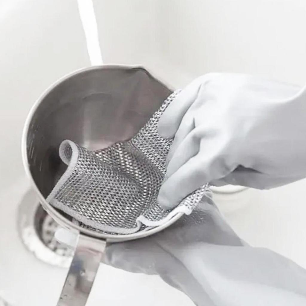 3/5/10/15 шт. тряпка из стальной шерсти, двусторонняя маслостойкая, быстросохнущая, полая, безворсовая, многоразовая кухонная тряпка, кастрюля, кастрюля, миска, скребок, ткань для чистки