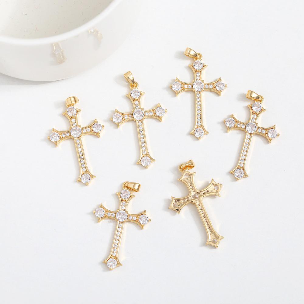 Панк Стиль Медная Циркониевая Подвеска Крест