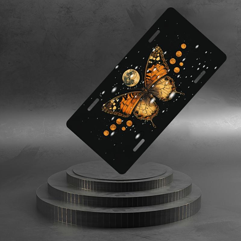 D Designa Butterfly with a Phase License Plate Cover And Frame Aluminum License Plate Cover And FrameFun Standard Waterproof