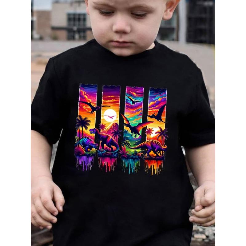 Summer Boys Stylish Short-Sleeve T-Shirt with Print Perfect for Outdoor Casual Wear