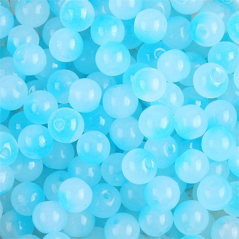 Комплект браслетов из бисера Summer Jelly Gold Glitter: Двойные стеклянные круглые бусины и полусахарные пузырчатые бусины