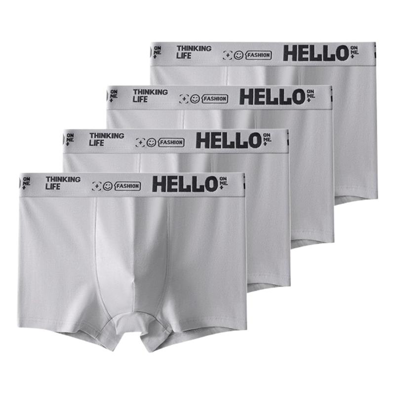 4 шт. Мужское нижнее белье Удобные боксеры-брифы Подростковые трусы Дышащие Антибактериальные шорты