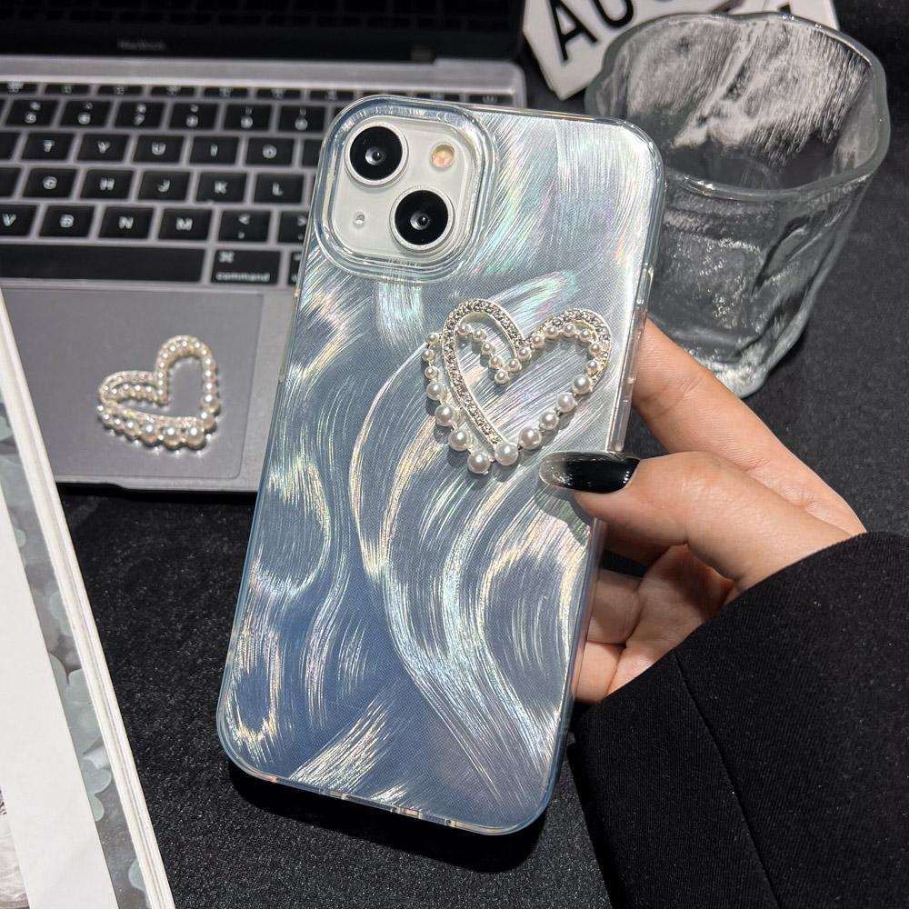 Роскошный чехол для телефона в форме сердца для iPhone 16 Pro Max Funda iPhone 13 15 11 12 14 Plus 16promax 15promax 14promax Мягкие IMD чехлы