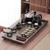 Jiakangming Ru Kiln Ceramic Tea Set with Auto-Heating Kettle & Wooden Tray