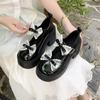 Fashion 2024 Women' Shoes Mary Janes Women's High Heels Fashion Dress Pumps Women Bow Tie Round Toe Buckle Strap Square Heel Shoes Women