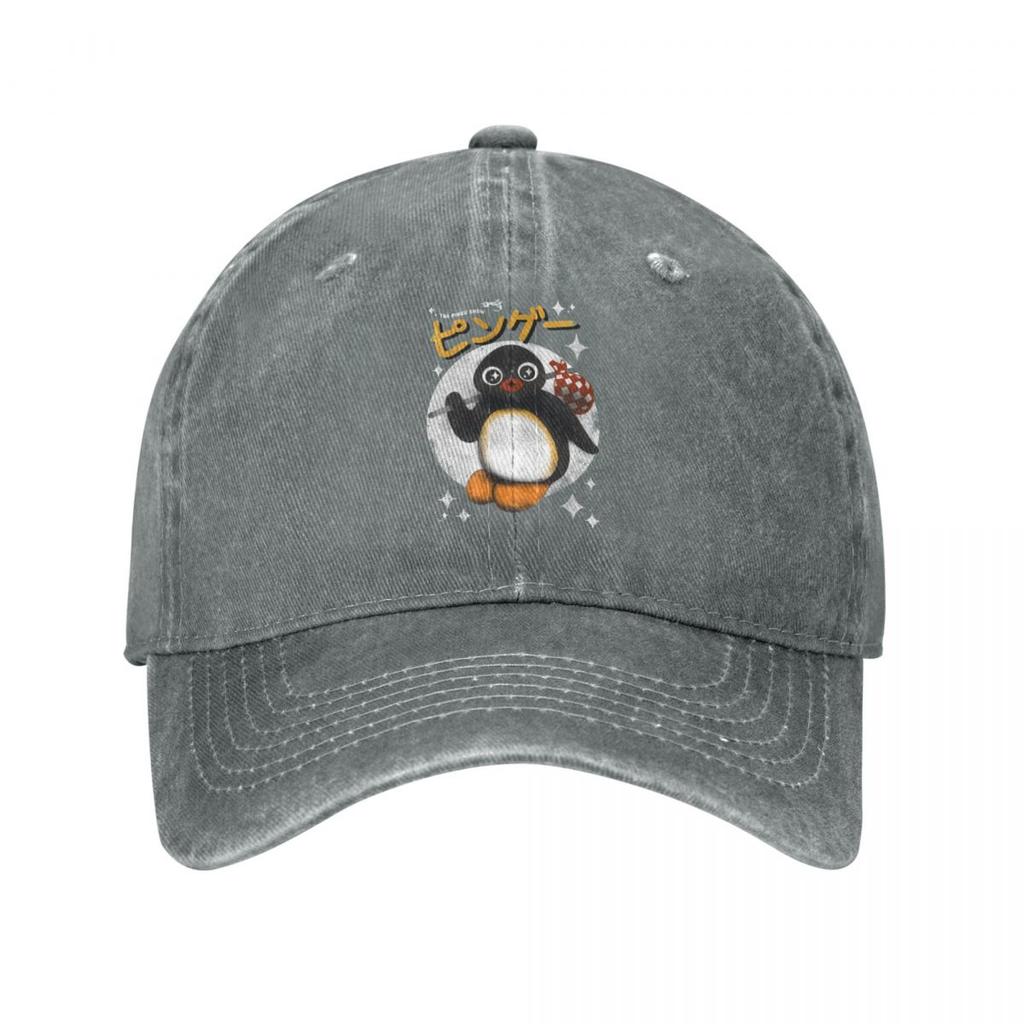 Винтажная бейсболка Pingu Show для женщин унисекс, потертая хлопковая шляпа Snapback с изображением пингвина, уличная дорожная кепка с рисунком пингвина