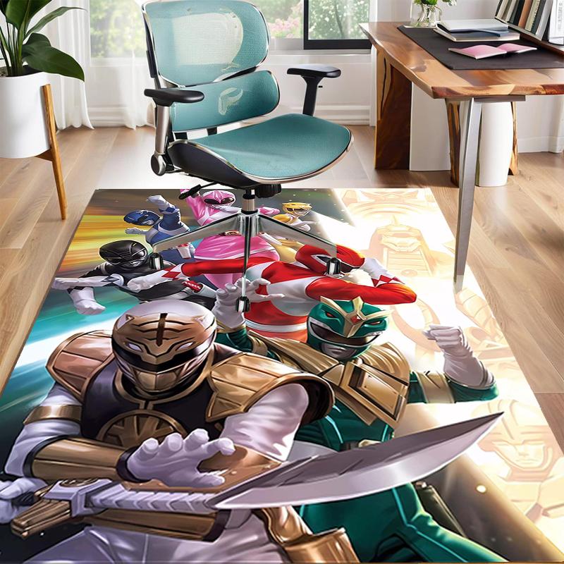1pc Mighty Morphin Power Rangers3 Design Area Rug - Non-Slip, Soft & Cozy Floor Mat for Living Room, Bedroom, Office - Indoor/Outdoor Decorative Carpe