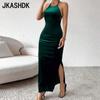 JKASHD Women's Fashion Summer Spring Solid Color Print Sleeveless High Waist Sexy Cocktail & Evening Dresses