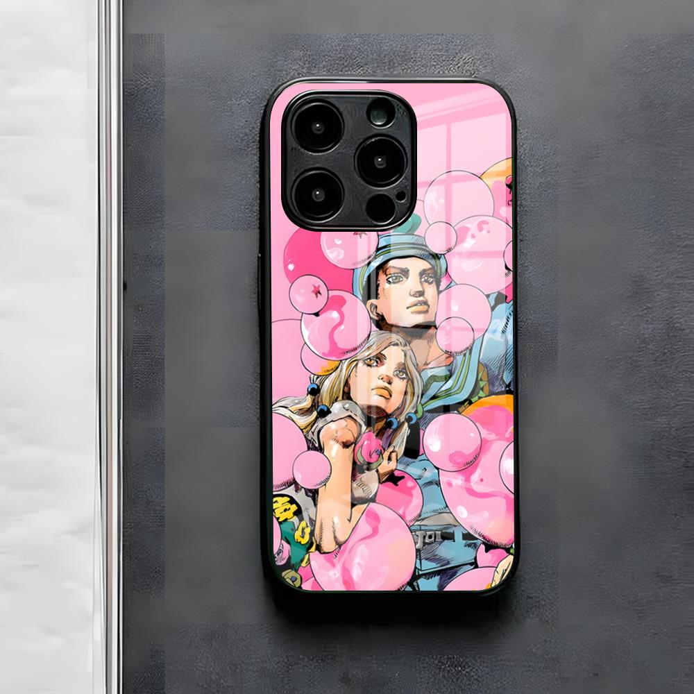 Чехол для телефона JoJo's Bizarre Adventure Для iPhone 17 Air 16 E Pro Max 15 14 13 Mini 12 Pro 11 Max Plus Черная Стеклянная Крышка
