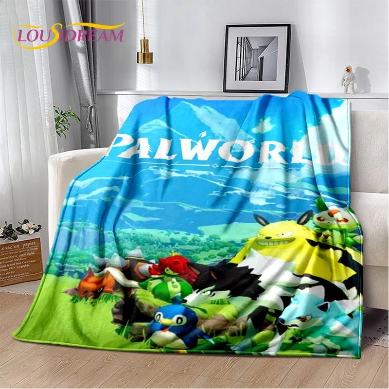 3D Мультяшное Игровое Одеяло Palworld, Мягкое Пледовое Одеяло для Дома, Спальни, Кровати, Дивана, Пикника, Путешествий, Офиса, Покрывало для Отдыха, Детское