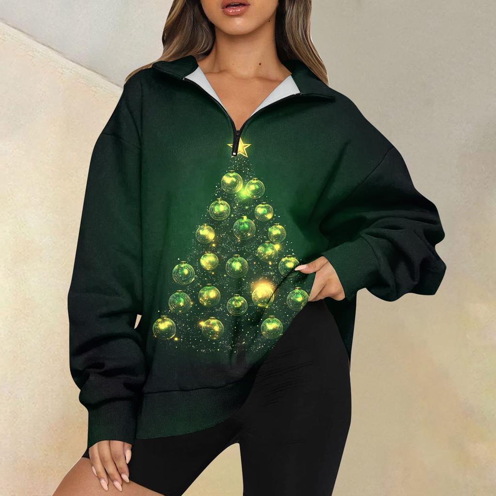 Женская повседневная мода с длинным рукавом и принтом, свободный свитшот на молнии