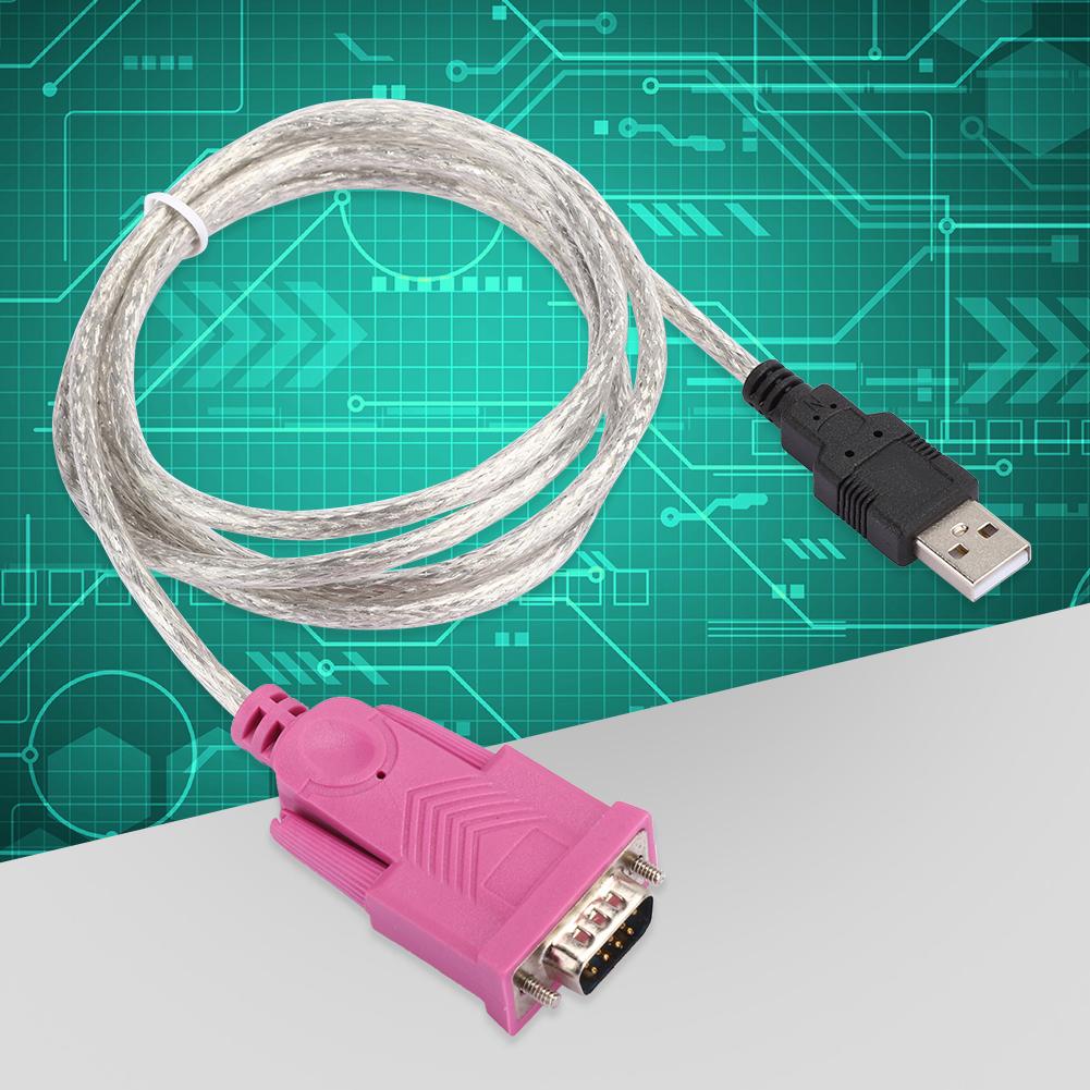 USB 2.0 to RS232 Serial Port Cable Converter DB9 Universal Male Connector Cable 1.5 Meters