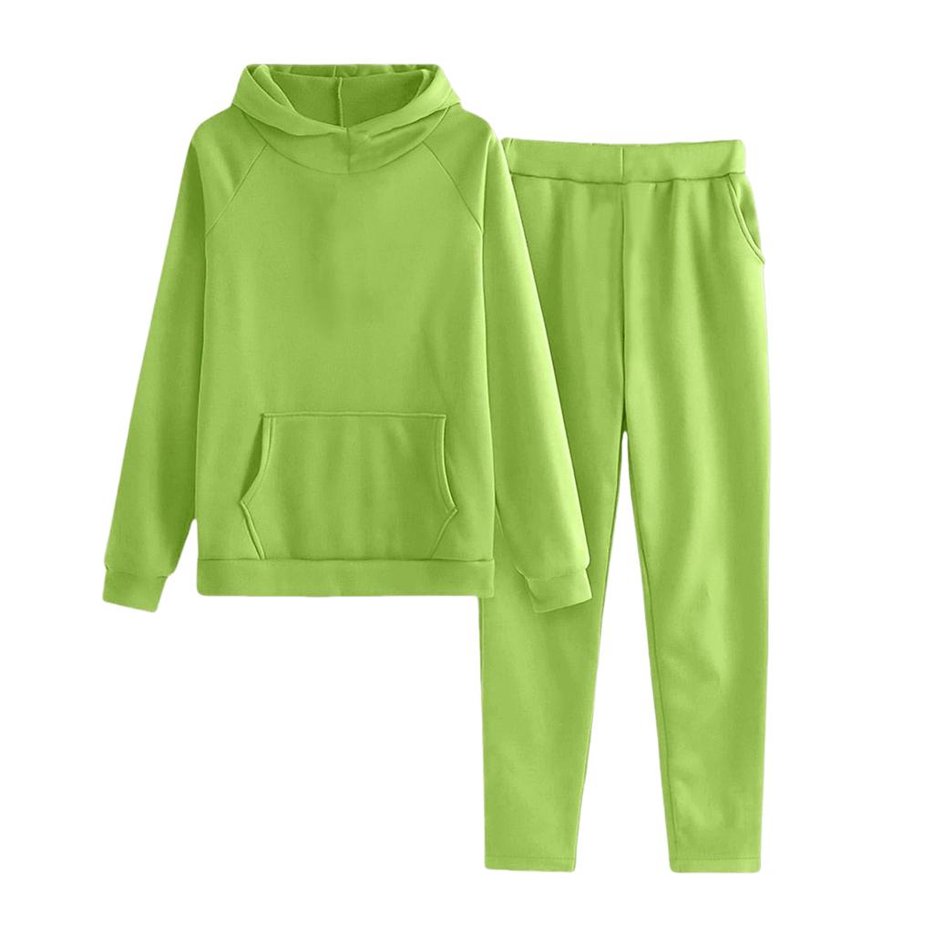 Children's Solid-color Loose Sweatshirt And Sweatpants Casual Sportswear Set
