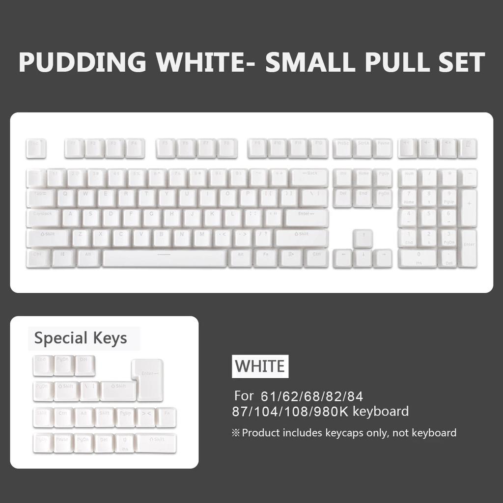 Xiaomi Механическая клавиатура на 129 клавиш PBT Pudding кейкапы Двухцветное литье под давлением OEM Символы Полупрозрачный кейкап для всех клавиатур