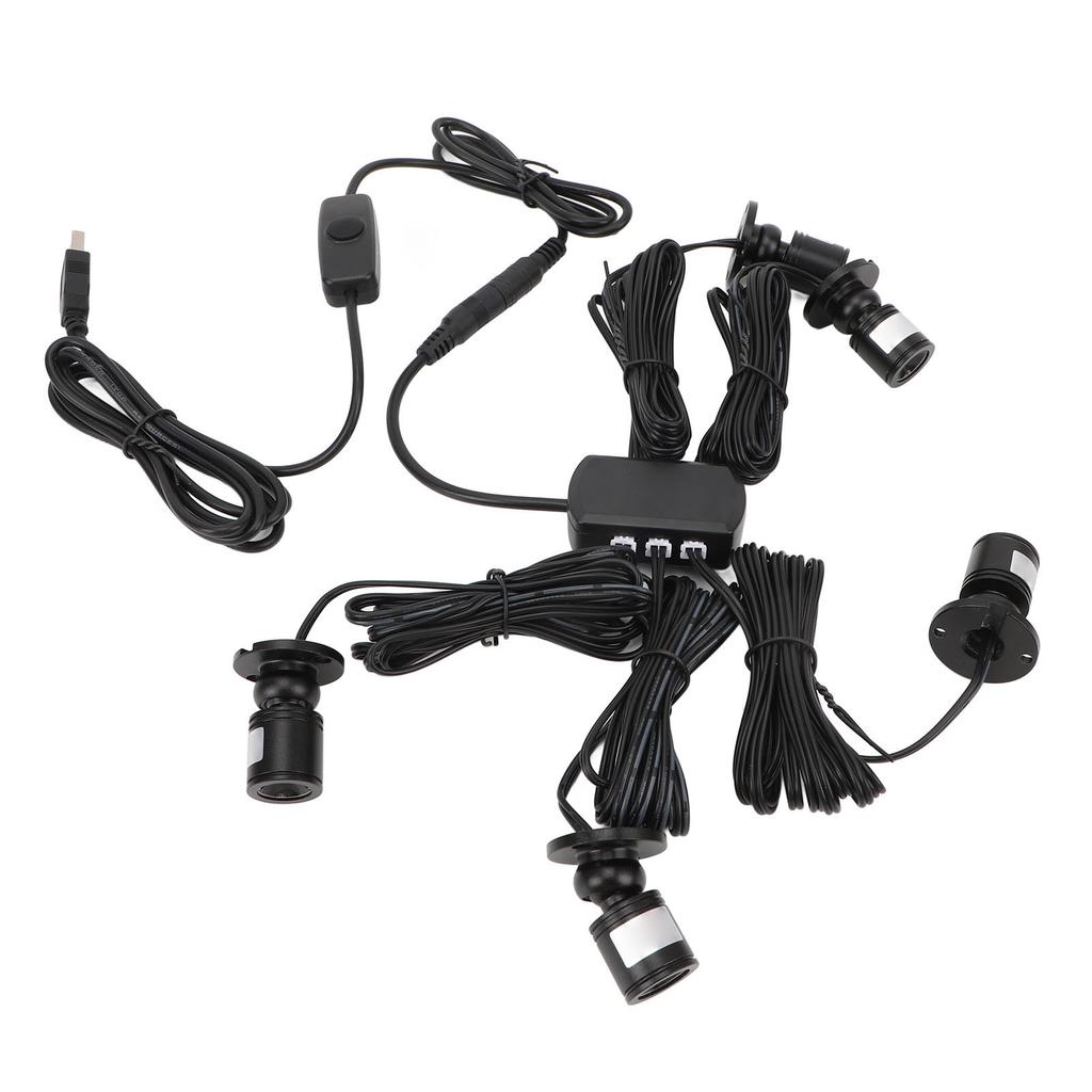 5pcs Mini LED Spot Lights USB 5V 6.6ft Warm Light Jewelry Cabinet Light with Dimmer for Artwork