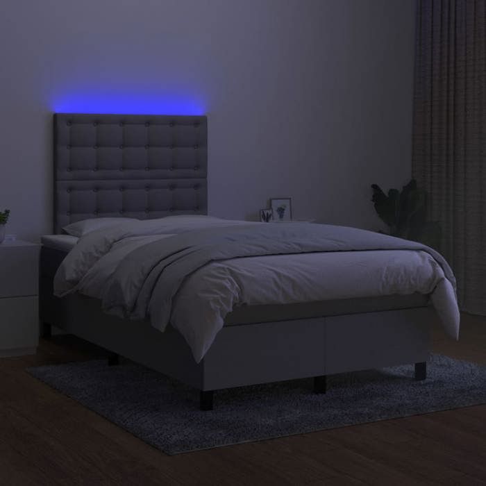Maison Exclusive - Sommier à lattes de lit matelas LED gris clair 120x190 cm tissu