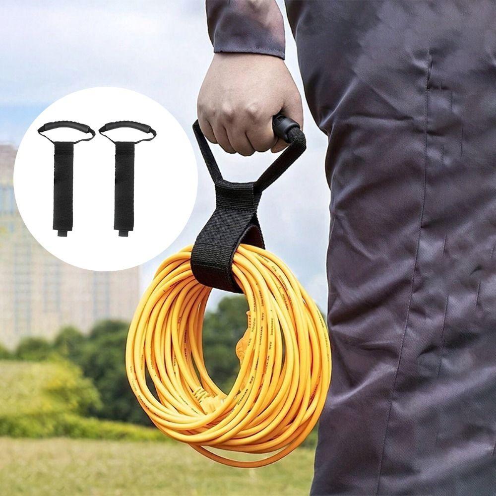 2Pcs Heavy-Duty Cable Storage Straps Reusable S/M/L Cable Ties Hand-held Handle Heavy Strap Extension Cord Organizer RV