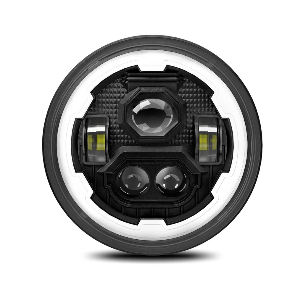 7-дюймовая автомобильная светодиодная фара 7-дюймовая круглая фара с белым дальним ближним светом DRL и янтарным указателем поворота