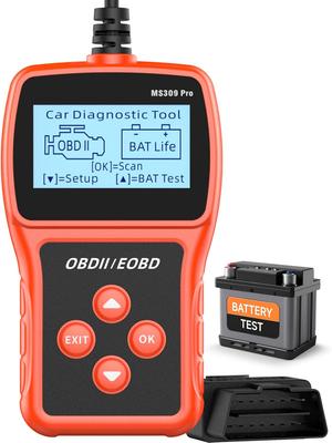 Сканер OBD2 с тестером аккумулятора - считыватель кодов неисправностей двигателя, диагностический сканирующий инструмент для автомобилей с протоколом OBD II с 1996 года, данные в реальном времени