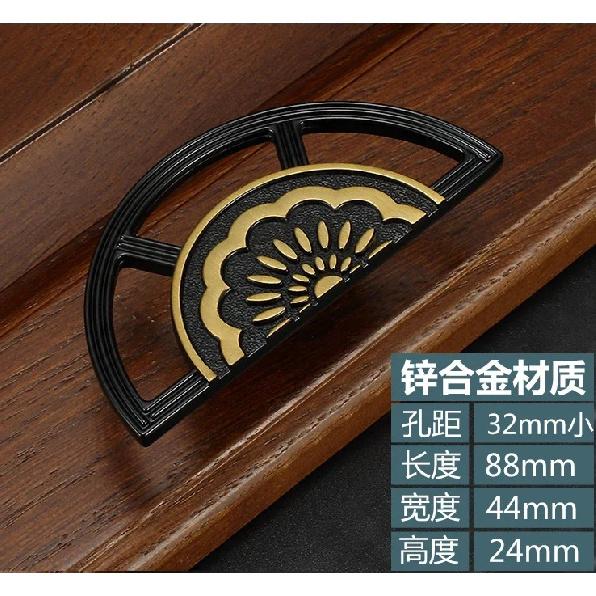 1PCS Zinc Alloy Cabinet Door Handle New Chinese Vintage Solid Wood Cabinet Wardrobe Drawer Circular Door Handle Woodworking