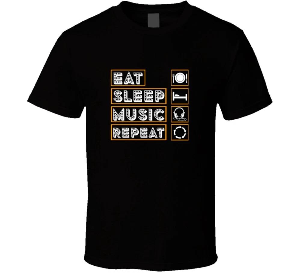 Eat Sleep Music Repeat Funny Gift T Shirt Mens Kids Womens Boys girls children