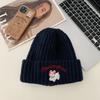 Cute Cartoon Puppy Hat for Women Korean Version New Autumn and Winter Embroidered Knitted Woolen Hat for Men  Warm and Versatile