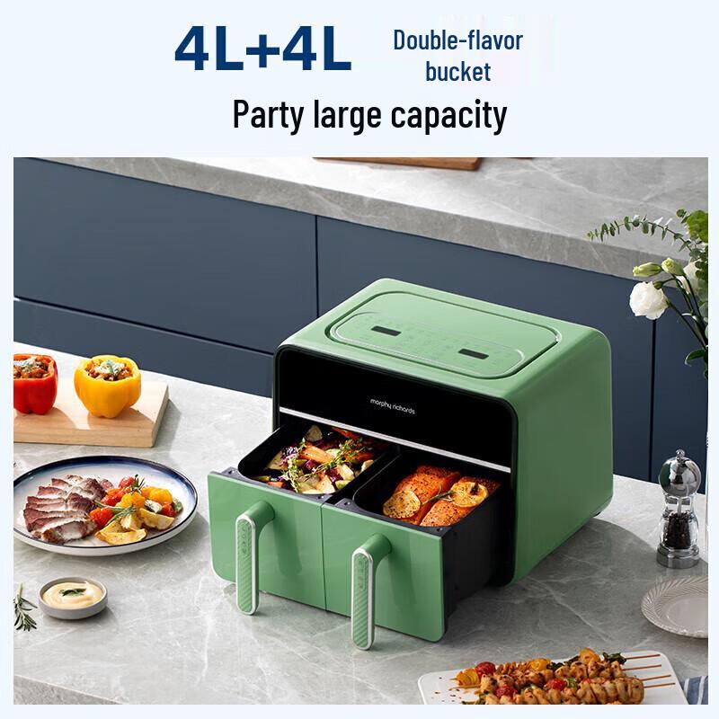 Мультипечь-аэрогриль Morphy Richards 8 л с двумя корзинами и прозрачным окном, штепсель CN (адаптер в комплекте)
