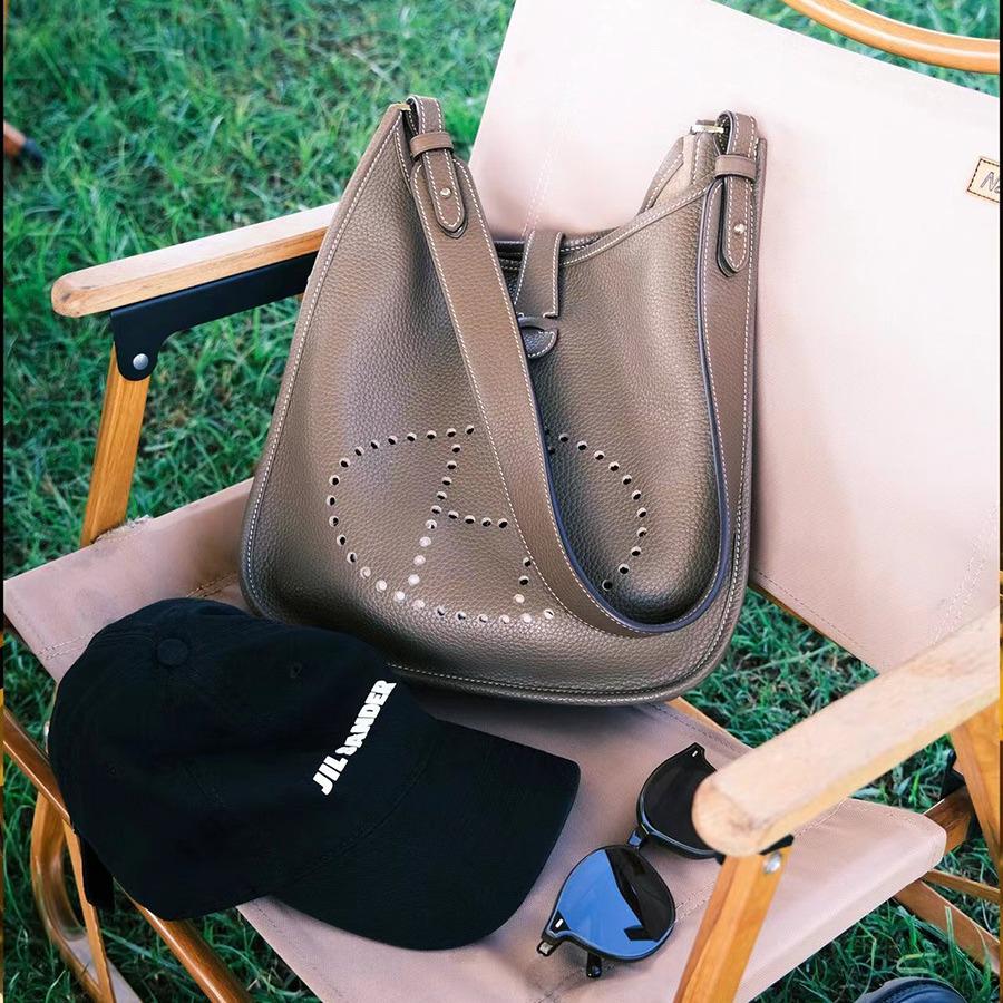 Женская мини-сумка-ведро из натуральной коровьей кожи с узором личи Evelyn Design