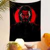Black Red Male Portrait Tapestry Wall Hanging, Bold Graphic Portrait Poster, Modern Wall Decor for Bedroom Living Room Dorm