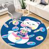 1 шт. Кошка-пончик Круглый коврик для офиса, коврик, подходящий для офиса, под офисные стулья, спальни, гостиной, домашнего декора, декора комнаты