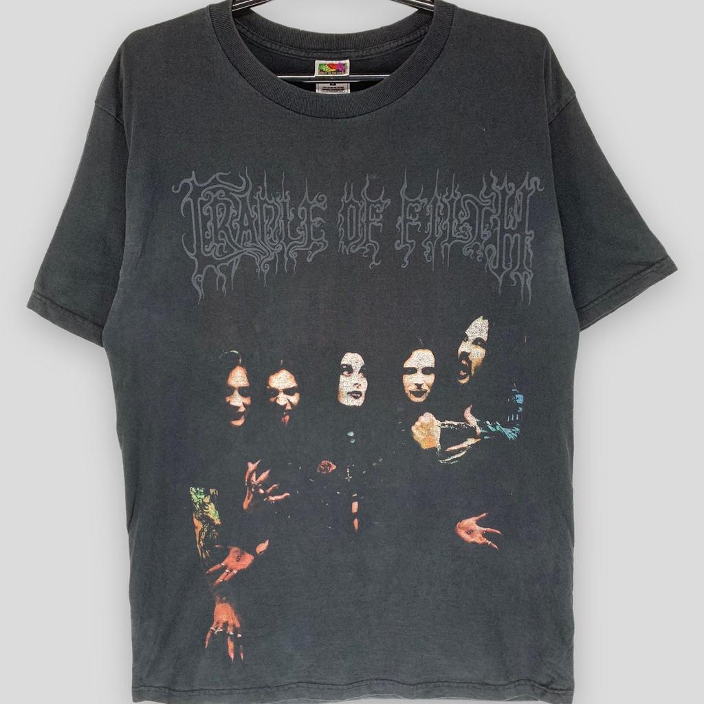 Винтажная футболка Cradle of Filth 90-х годов, death, без обязательств, коллекционная, для концерта extreme metal, винтажная футболка группы, черная, размер L