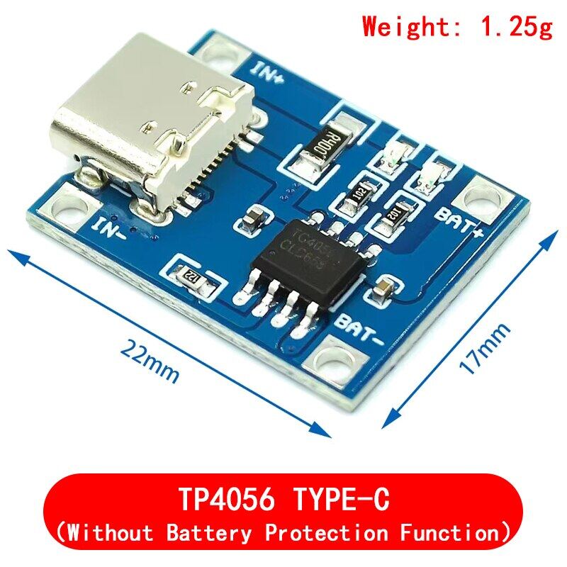 Papan Pengisi Daya Modul Pengisi Daya Baterai Литиевая батарея Type-c/Micro USB 5V 1A 18650 TP4056 с Perlindungan Fungsi Ganda 1A Li-ion