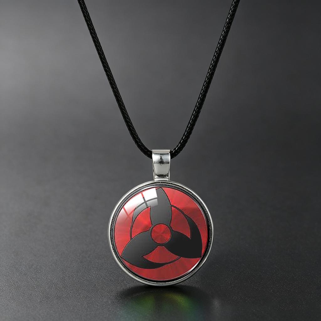 1Pc Naruto Mangekyo Sharingan Time Gem Alloy Necklace, Anime Fan Collection Gift