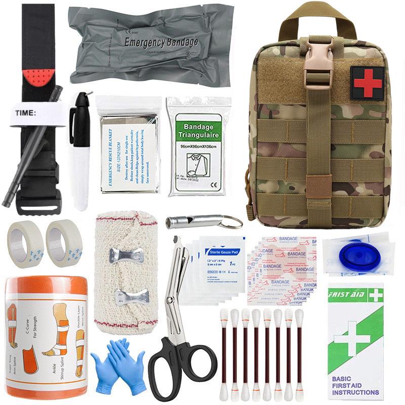 Tactical Outdoor Travel First Aid & Survival Kit