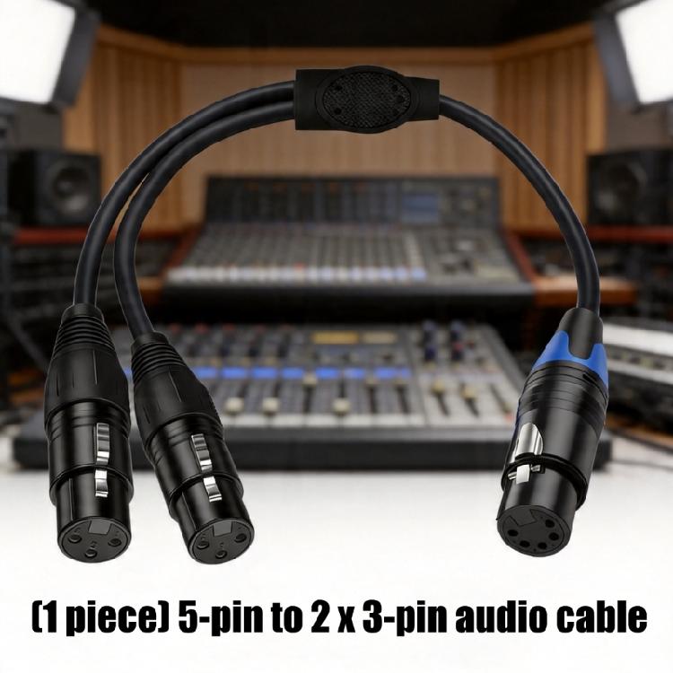 Y-образный кабель 5-контактный XLR на два 3-контактных XLR для распределения высококачественного звукового сигнала в профессиональных установках для живого звука