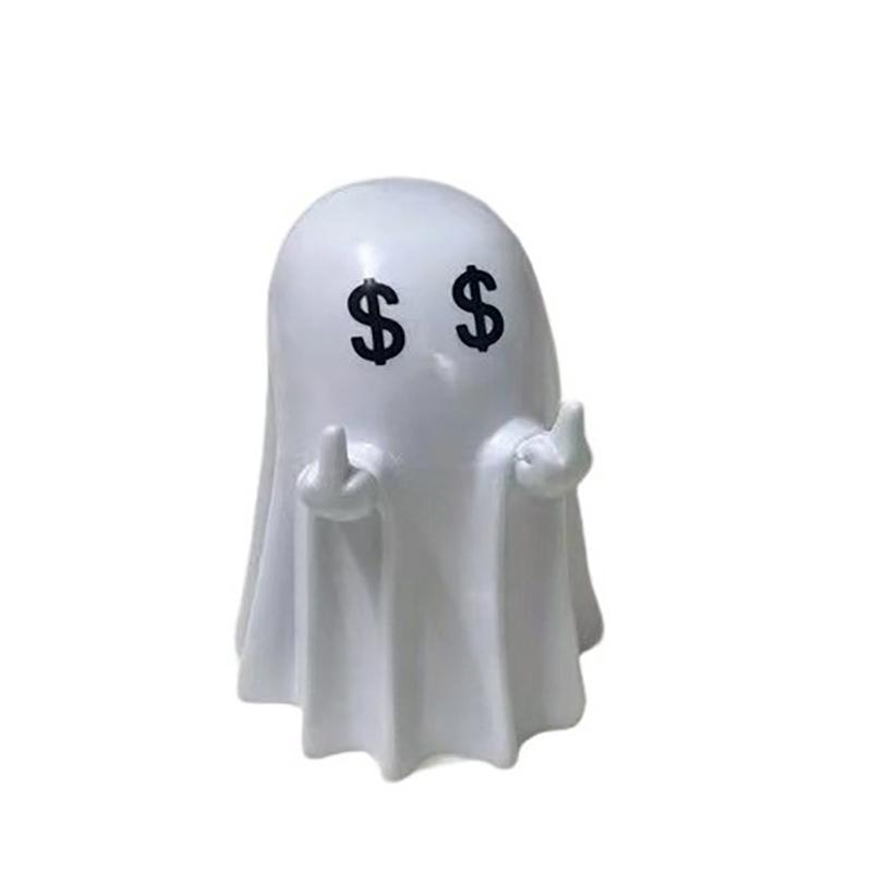 Хэллоуинская фигурка призрака Жуткая смоляная статуэтка призрака Милые украшения в виде призраков Идеально подходит для домашнего декора и декора крыльца на Хэллоуин Настольный