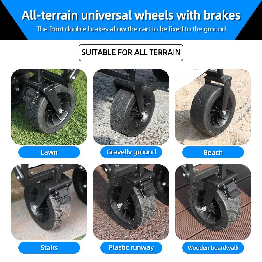 Складная складная тележка для пляжа, универсальная, прочная, большой вместимости, складная тележка для улицы, переносная тележка для кемпинга в саду