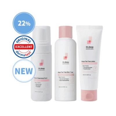Доктор. Очищающая пенка Deep Acpa + тоник с чайным деревом + лосьон с чайным деревом, набор базовых косметических средств от прыщей с легкой кислотой, 1 шт.