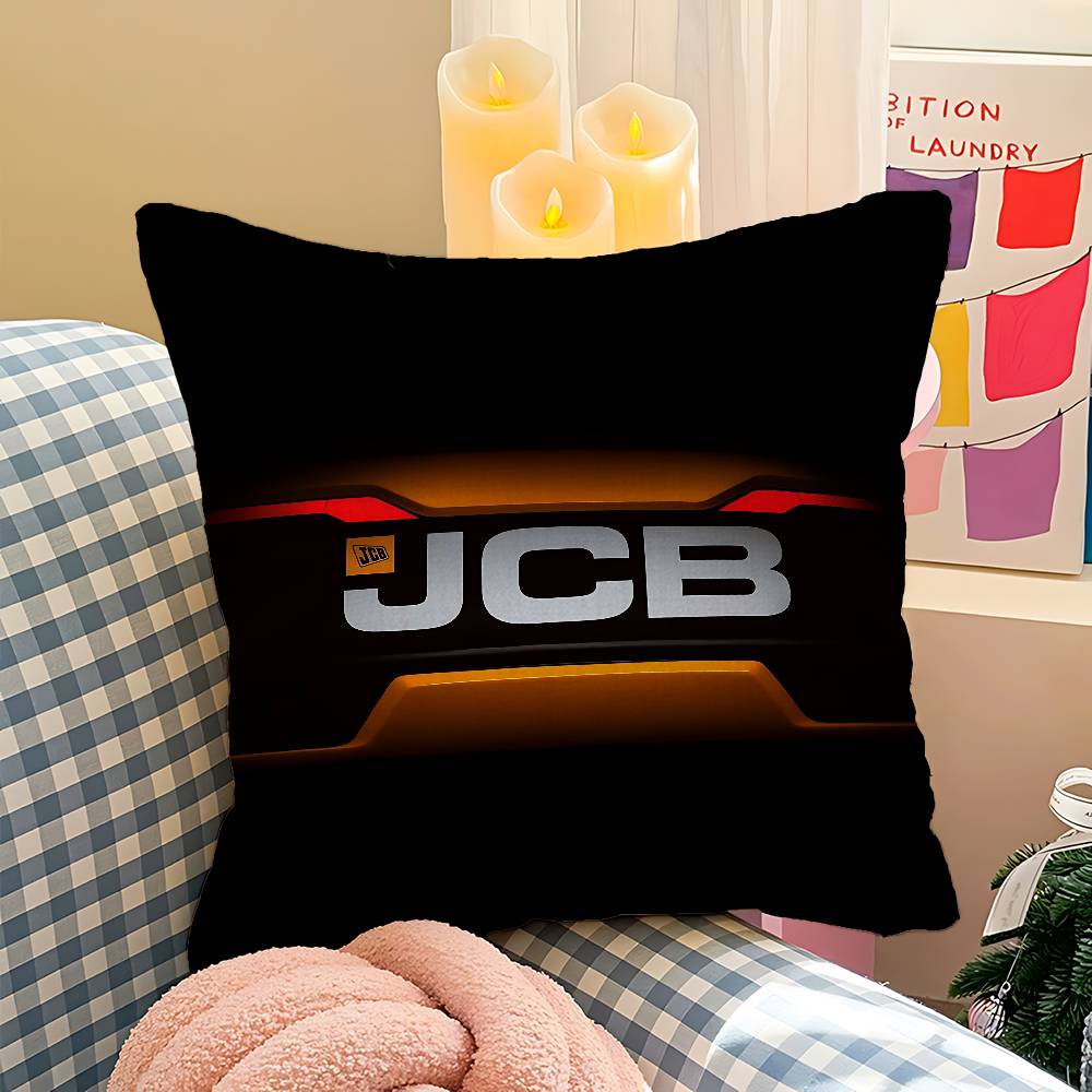 Excavator J-Jcb Logo Maple Design Cushion Cover Happy Autumn Harvest Decor Holiday Decorati Pillow Cover