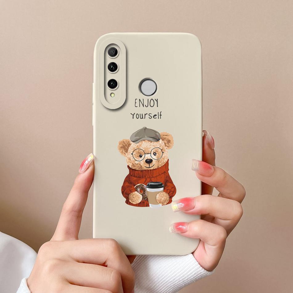 Чехол для Honor 20i 20E 20 Lite Pro Чехол Медведь Жидкий Силикон Полное Покрытие Защита от Падения Для Honor 20Lite 20Pro Carcasa