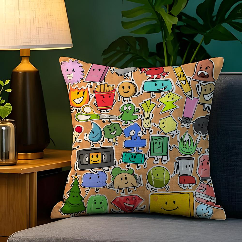 BFDI BBattle for Dream Island Pillow Case Natural Linen Pillow Case DoubleSided Decor Sofa Pillowcase Home Decor
