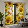 2 шт. HD цифровая занавеска с принтом желтый галстук цветы подсолнуха бабочка украшение дома стиль Украсьте гостиную спальню Wea