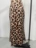SHEIN 2025 Женская облегающая юбка с высокой талией и леопардовым принтом - Свободный крой, Длина макси