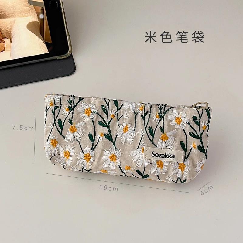 Fashion Women's Cosmetic Bag Ladies Large Clutch Flower Phone Purse Makeup Case Travel Handbags Schoolgirl's Pencil Storage Bags
