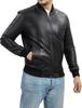 Bomber Jacket Original Genuine Leather Men's Black Soft Handmade Lambskin Biker Stylish